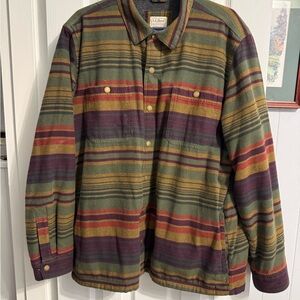 L.L. Bean Multicolor Striped Shirt Jacket